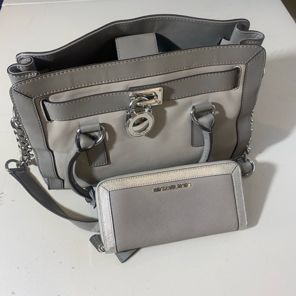 Michael Kors Gray Satchel and Wallet Set - Picture 1 of 7